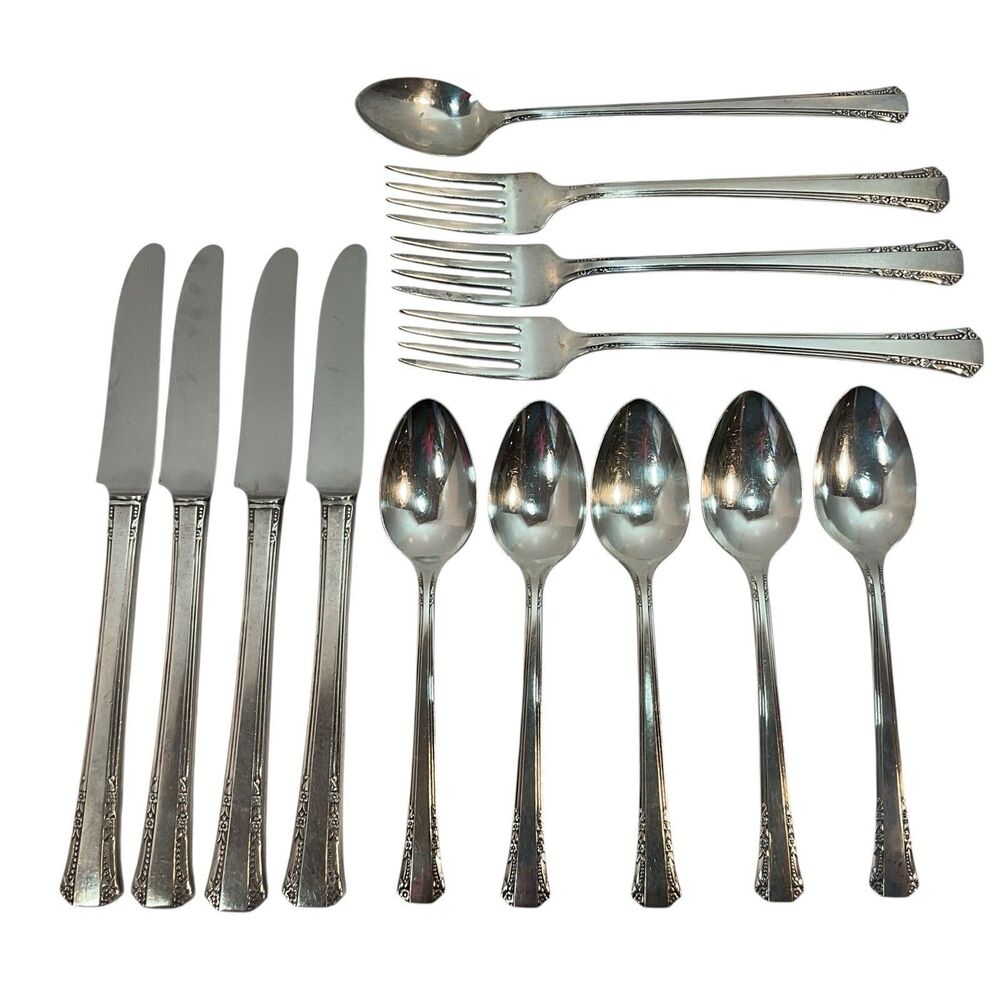 13 pcs 1881 Rogers Del Mar Silverplate Oneida Flatware Fork Spoons Knives